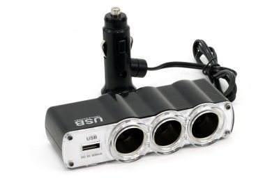 AMiO - Roztrojka autozapaľovača + USB SOC-04