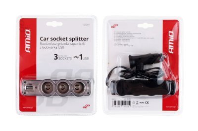 AMiO - Roztrojka autozapaľovača + USB SOC-04