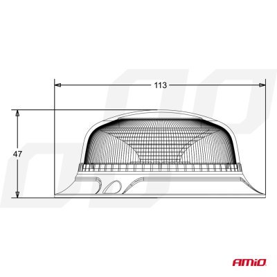 AMiO - Výstražný maják W213bl 3 skrutky R65 R10 18LED 12/24V IP56