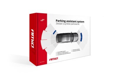 AMiO - Parkovací asistent LED 8-senzorové čierne, vnútorné 16,5mm