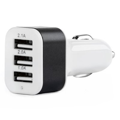 AMiO - Autonabíjačka mobilného telefónu s 3xUSB biela PCH-03