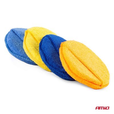 AMiO - Sada okrúhlych leštidiel z mikrovlákna s vreckom na prsty 4x125 mm