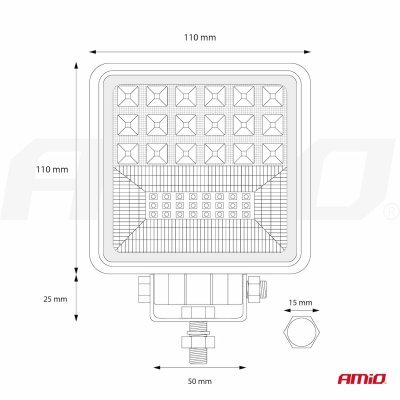 AMiO - Pracovné LED svetlo AWL12 42 LED COMBO (2 funkcje) 9-36V