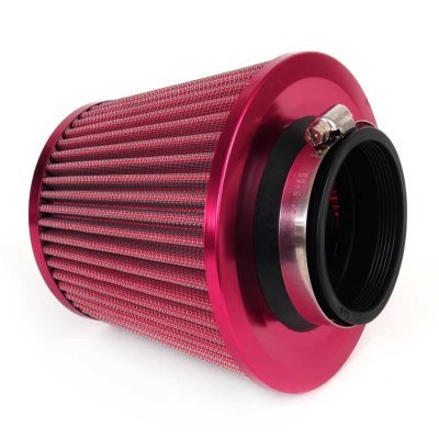 AMiO - Vzduchový filter kužeľový + 3 adaptéry ČERVENÝ