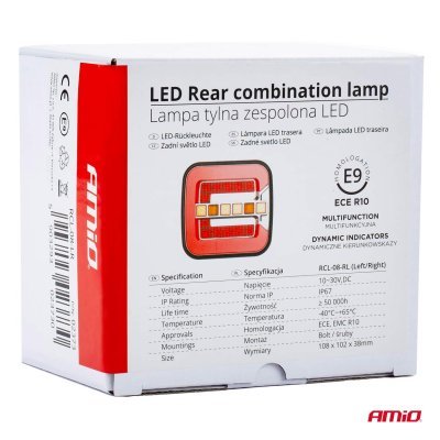 AMiO - Svetlo zadné združené LED ĽAVÉ, PRAVÉ dynamické - RCL-08-LR