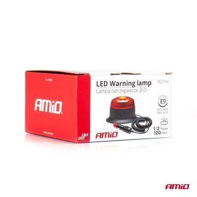 AMiO - Výstražný maják W21ml Magnet / 3 skrutky R65 R10 18LED 12/24V IP56