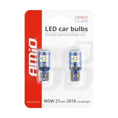 AMiO - LED žiarovky CANBUS 21SMD UltraBright 2016 T10 W5W White 12V/24V