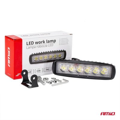 AMiO - Pracovné LED svetlo AWL01 6 LED FLAT 9-60V