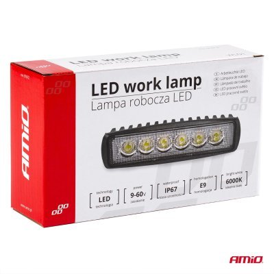 AMiO - Pracovné LED svetlo AWL01 6 LED FLAT 9-60V