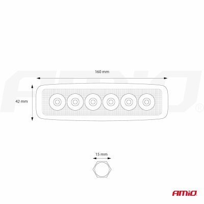 AMiO - Pracovné LED svetlo AWL01 6 LED FLAT 9-60V