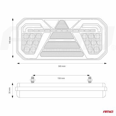 AMiO - Svetlo zadné združené LED dynamické ĽAVÉ RCL-04-L