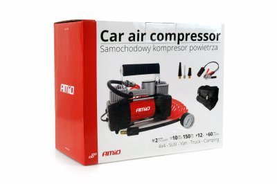 AMiO - Kompresor do auta kovový dvojpiestový 12V HQ, Acomp-04