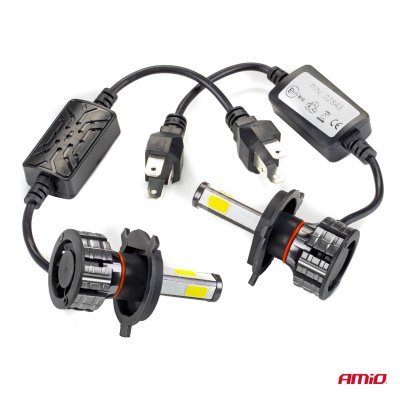 AMiO - LED žiarovky hlavného svietenia H4 COB 4Side