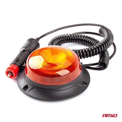 AMiO - Výstražný maják W21m Magnet / 3 skrutky R65 R10 18LED 12/24V IP56