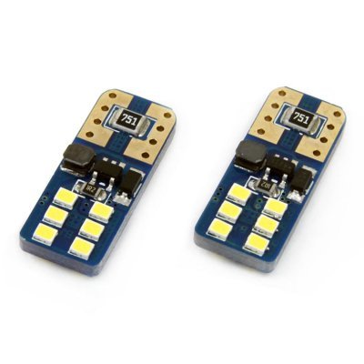 AMiO - LED žiarovky CANBUS 12SMD UltraBright 2016 T10e (W5W) White 12V/24V
