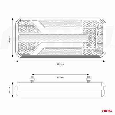 AMiO - Svetlo zadné združené LED dynamické ĽAVÉ PRAVE- RCL-01-LR