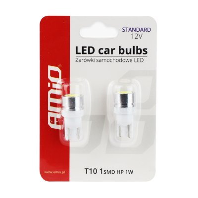 AMiO - LED žiarovky STANDARD T10 W5W 1xSMD HP 1W 12V