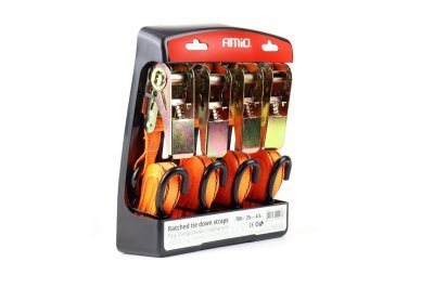 AMiO - Upínacie pásy s račňou 700kg 25mm 4,5m 4ks BELT-03