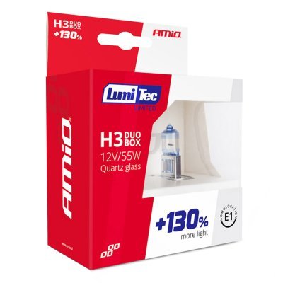 AMiO - Halogénový DUO blister (2ks) H3 12V 55W sada LumiTec LIMITED +130%