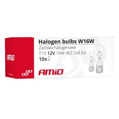AMiO - Halogénové žiarovky T15 W16W W2.1x9.5d 12V 10 ks