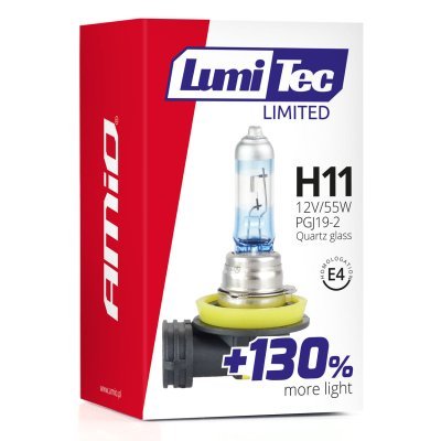 AMiO - Halogénová žiarovka H11 12V 55W LumiTec LIMITED +130%