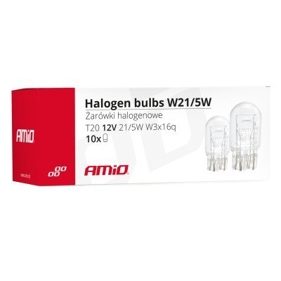 AMiO - Halogénové žiarovky T20 W21/5W W3x16d 10ks