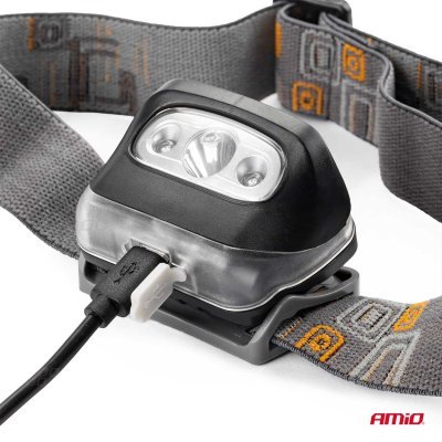 AMiO - Čelovka LED 3W 1200mA dobíjacia 180Flux IPX4