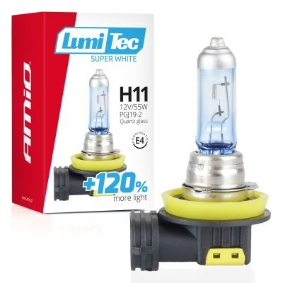 AMiO - Halogénová žiarovka H11 12V 55W LumiTec SuperWhite +120%