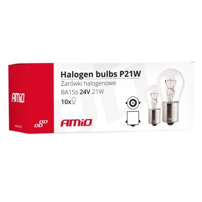 AMiO - Halogénové žiarovky P21W BA15s 24V 10ks