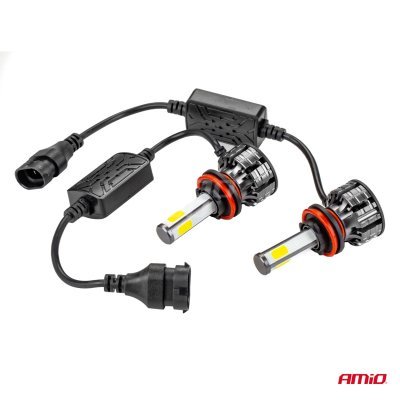 AMiO - LED žiarovky hlavného svietenia H8/H9/H11 COB 4Side