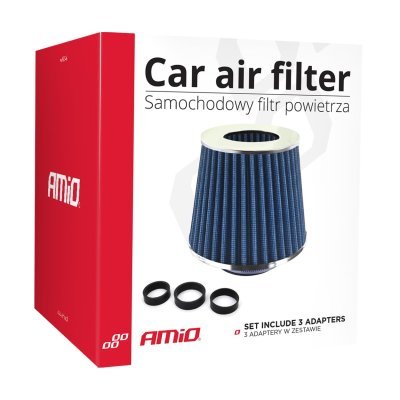 AMiO - Kužeľový vzduchový filter Modrý + 3 adaptéry
