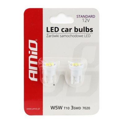 AMiO - LED žiarovky STANDARD T10 W5W 3xSMD 7020 12V
