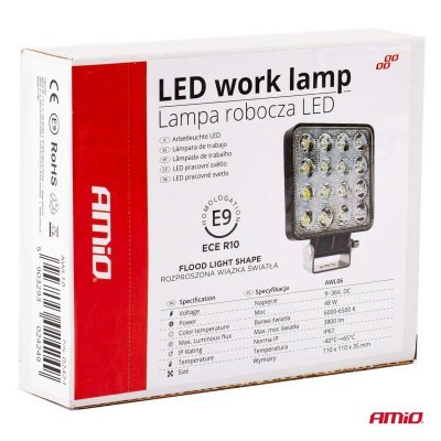 AMiO - Pracovné LED svetlo AWL10 16LED FLOOD 9-36V