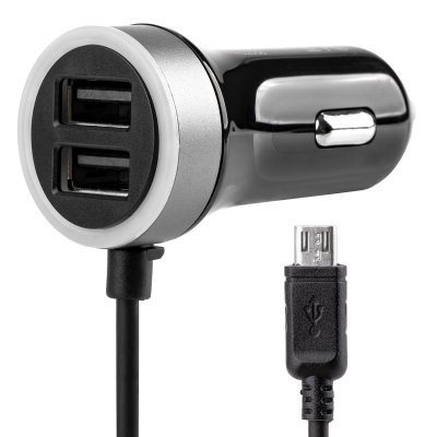 AMiO - Nabíjačka do auta 12/24V Micro + 2x USB 2.4A PCH PRO-01