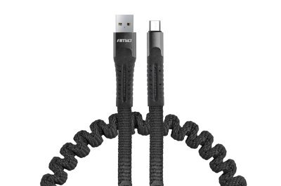 AMiO - Pružinový kábel USB+microUSB 1.2m FullLINK UC-12