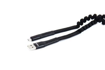 AMiO - Pružinový kábel USB+microUSB 1.2m FullLINK UC-12