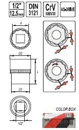 Yato - Nadstavec 1/2" 13 mm dvanásťhranný