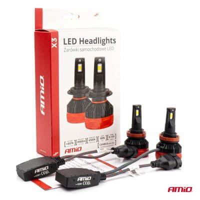 AMiO - LED žiarovky hlavného svietenia H8/H9/H11/H16 X3 Series