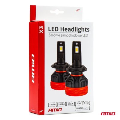 AMiO - LED žiarovky hlavného svietenia H7/H18 X3 Series