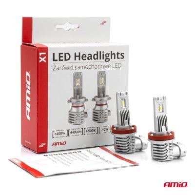 AMiO - LED žiarovky hlavného svietenia H8/H9/H11/H16 X1 Series AMiO
