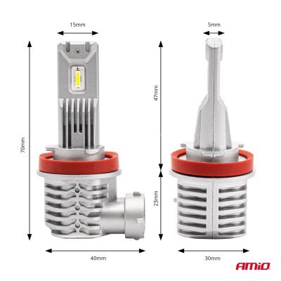 AMiO - LED žiarovky hlavného svietenia H8/H9/H11/H16 X1 Series AMiO