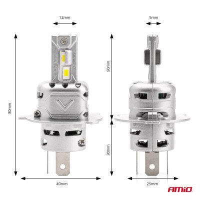 AMiO - LED žiarovky hlavného svietenia H4/H19 X2 Series