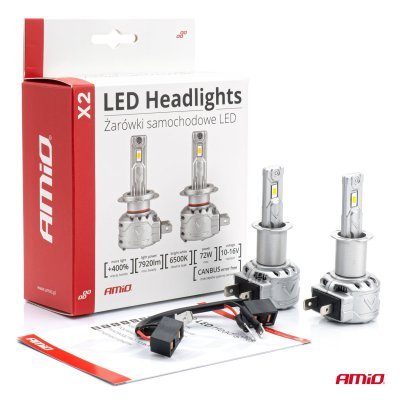 AMiO - LED žiarovky hlavného svietenia H3 X2 Series