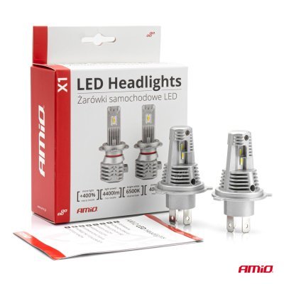 AMiO - LED žiarovky hlavného svietenia H4/H19 X1 Series AMiO