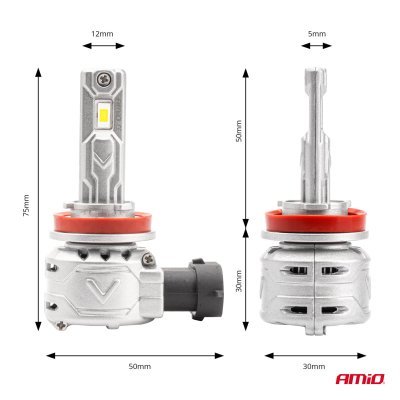AMiO - LED žiarovky hlavného svietenia H8/H9/H11/H16 X2 Series
