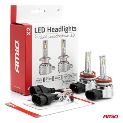 AMiO - LED žiarovky hlavného svietenia H8/H9/H11/H16 X2 Series