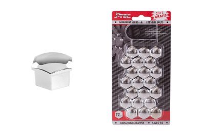 J-TEC - Sada krytiek pre skrutky kolies 17 mm - chrómové