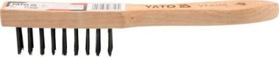 Yato - Drevená drôtená kefa oceľový drôt 6 radov 250mm