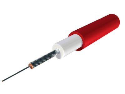 zapalovací kabel 7 mm silikonový s měděným drátem, TESLA (červený) - UVEDENÁ CENA JE ZA 1 M