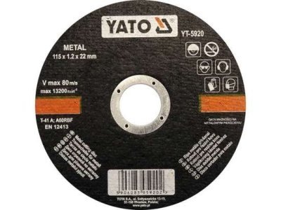 Yato - Rezný kotúč na kov Ø115 x 22 x 1.2mm